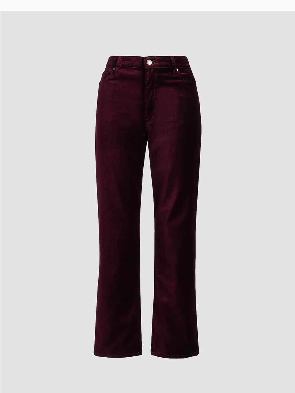 Frame Denim Le Sleek Straight Velvet Pants in Burgundy